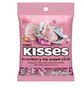 Hershey's Kisses Strawberry Ice Cream Cone Flavored Candy, Bag 4.2 oz - Picture 1 of 1