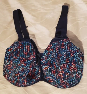 Sujetador ELOMI azul marino ligeramente acolchado para dama, convertible a espalda deportiva, 36 I Foto 1 de 2