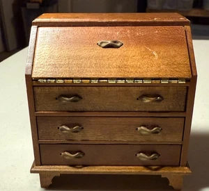 Vintage Shackman Miniature Dollhouse Furniture Writing Desk w 3 Drawers Japan - Picture 1 of 7