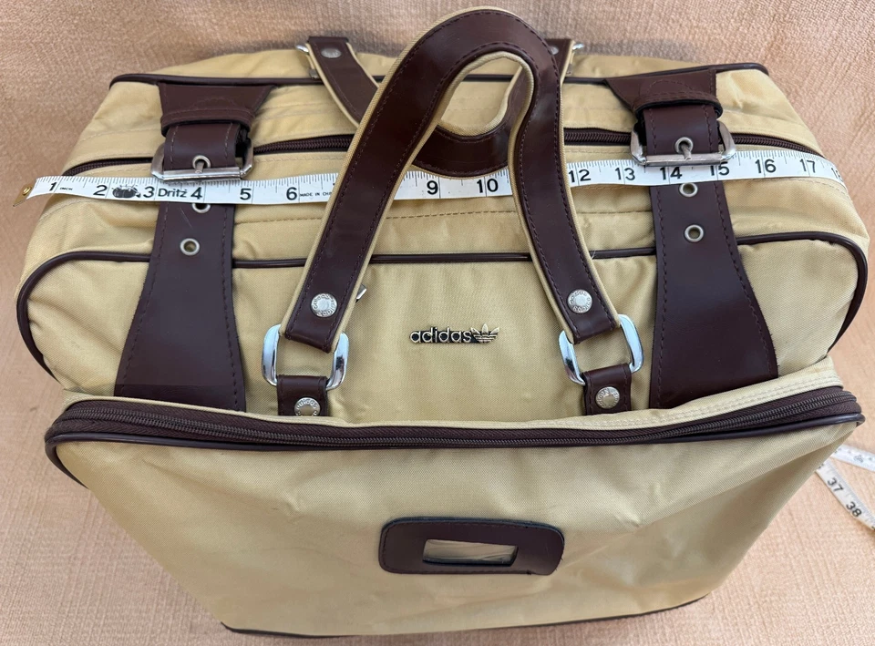 VTG Adidas Trefoil Duffel Bag 70s/80s Rare Cream/Brown Travel Style BUCKLES MINT - Image 1 of 4