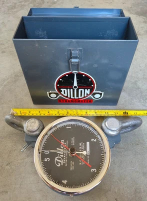 Dinamómetro Dillon AP 500 lb. Capacidad 5 lb. Divisiones con grilletes, estuche metálico Foto 1 de 4