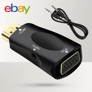 Convertitore Adattatore HDMI a VGA con Cavo Jack Audio 3.5mm Connettore Maschio a Femmina - Foto 1 di 8