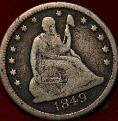 1849 Philadelphia Mint Silver Seated Liberty Quarter - Image 1 of 2