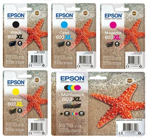 Genuine Epson 603XL Starfish Ink Cartridges XP-2100 XP-2105 XP-3100 XP-3105 LOT - Picture 1 of 13