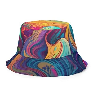 Wendbarer Fischerhut lebendiges psychedelisches Rave-Muster - Kaleidoskop - Bild 1 von 26