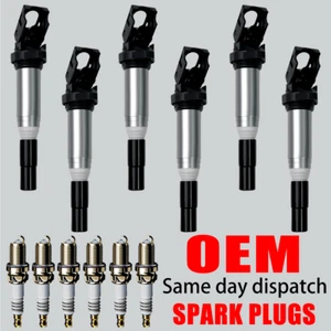 OEM 6X Ignition Coil & 6X Iridium Spark plug For BMW 328 330 528 650 X5 X6 UF667 - Picture 1 of 15
