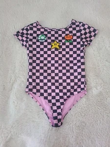 Super Nintendo X Forever 21 Checkered Bodysuit Girls 7 /8 - Picture 1 of 4