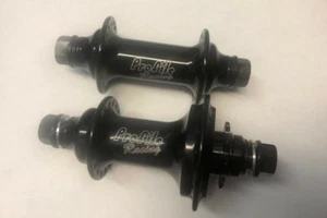 PROFILE RACING ELITE HUB SET GLOSS BLACK ELITES HUBS BMX BIKE RHD RIGHT 9 T - Picture 1 of 3