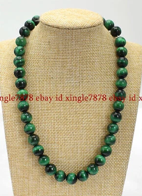 6/8/10/12/14mm Natural Multicolor Tiger's Eye Round Gemstone Beads Necklace 20"  - Image 1 of 4