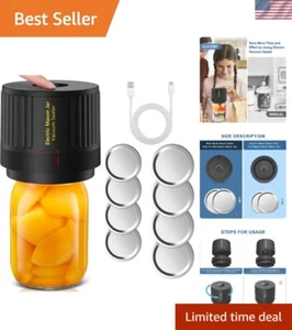 Wide & Regular Mouth Electric Jar Vacuum Sealer - Fast & Effective Food Storage - Picture 1 of 8