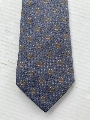 Beaufort Tie Rack Men's Necktie Tie Silk Novelty Gray Silver Gold Made in Italy - Image 1 of 4