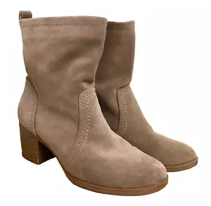 White Mountain Bernata Stiefeletten taupe Wildleder Leder klobiger Absatz Damen 8 M - Bild 1 von 20
