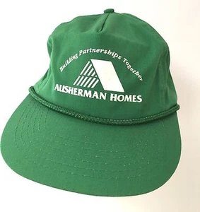 Ausherman Homes Green Snapback Hat Vtg Trucker Cap Maryland Building Co Robe Vtg - Picture 1 of 8