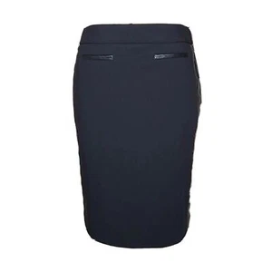 Calvin Klein gesteppt Kunstleder Seitenwand Bleistiftrock einfarbig schwarz Gr.8 CK - Bild 1 von 9