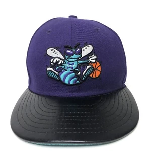 Charlotte Hornets Hat Snapback New Era 9Fifty Hardwood Classics Faux Leather - Picture 1 of 10