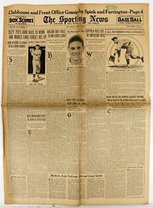 1935 SPORTING NEWS BASEBALL MAGAZINE ORIGINAL BOX SCORES BABE RUTH 6 13 1935