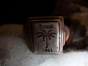 Patriotischer-DAK-Tunis-Palme-Ring-830er-Silber-Sonder-Masken-Punze-1941-1960 - Bild 1 von 6