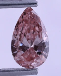 Diamante CVD coltivato in laboratorio taglio pera rosa chiaro 0,71 ct per anelli dichiarazione audaci. - Foto 1 di 14
