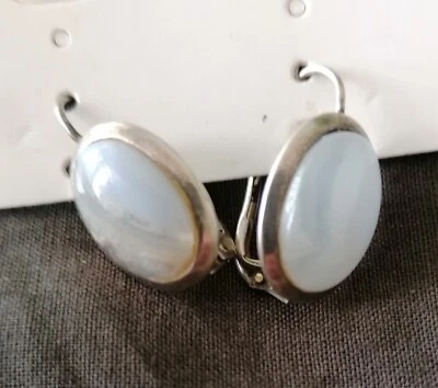 Set Orecchini e collana da donna  Antichi in argento e pietra Agata incastonata - Immagine 1 di 4