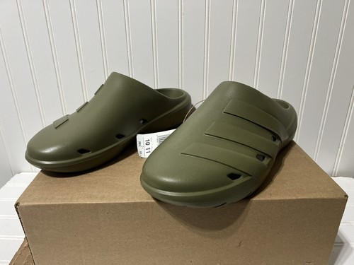Nuovi con scatola DS Uomo ADIDAS Adicane zoccoli verde oliva taglia 10 pantofole slip on sandali