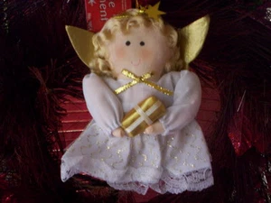 Winkel Stoffschmuck / Vintage Weihnachtspuppe Stoffschmuck / Weihnachtsdeko - Bild 1 von 3