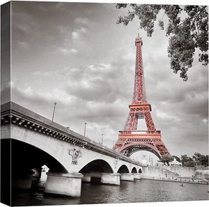 Eiffel Tower Paris Citiscape Canvas Print Wall Art Decor for Living Room Bedroom - Picture 1 of 5