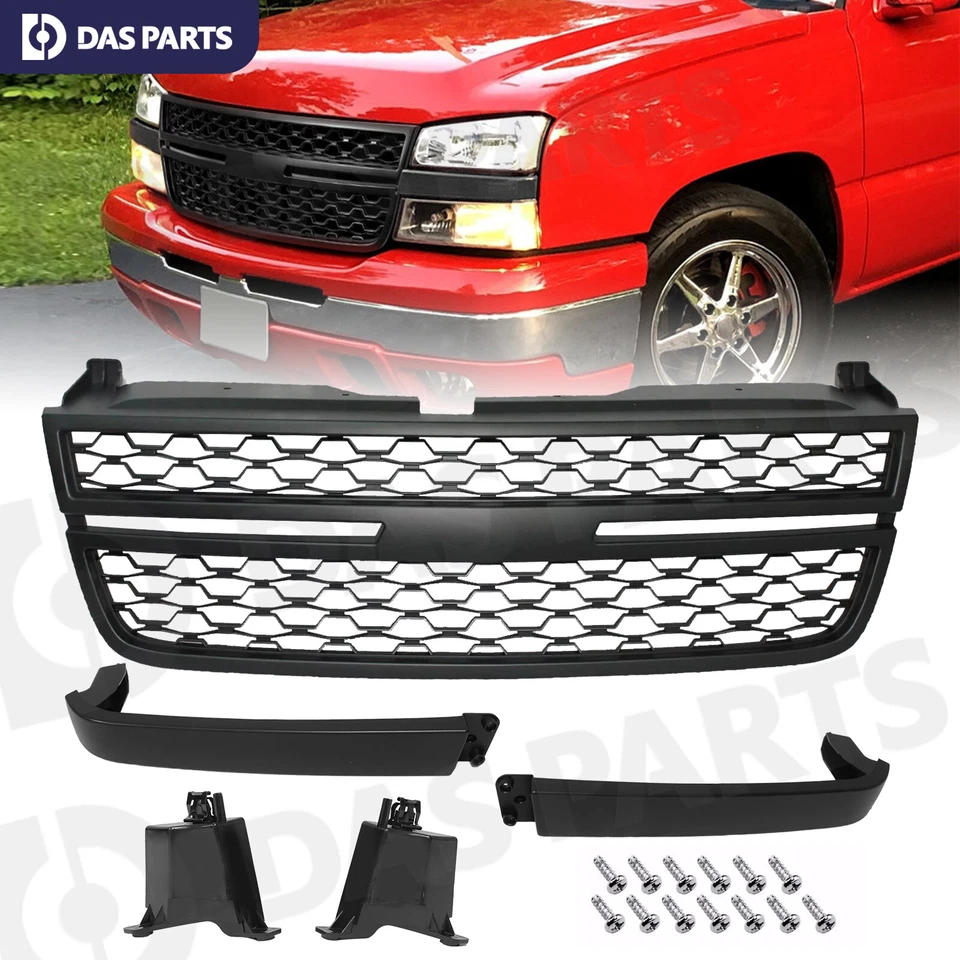For 2005 2006 2007 Chevy Silverado 1500 2500HD 3500 Front Bumper Upper Grille Foto 1 de 4