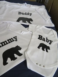 Mummy, Daddy, Baby Bear T-shirt set of 3 - Picture 1 of 7