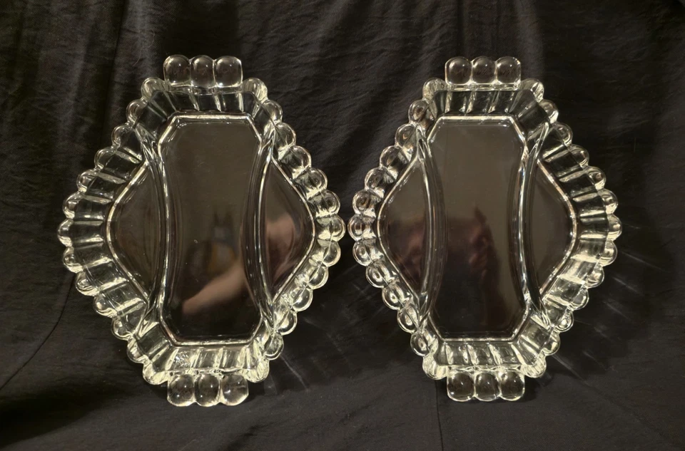 Пара подходящих хрустальных блюд Heisey из 3 частей 1937-1957 - Изображение 1 из 4