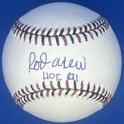 Rod Carew Signed Autographed Twins Team Stitch Logo Baseball w/ “HOF 91” Beckett - Image 1 of 4