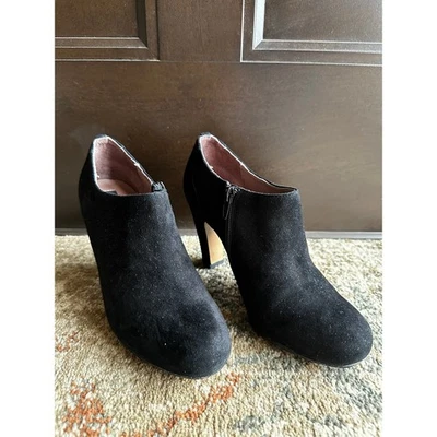 Botines Bronx Negro Gamuza Tacones Profundos Lee Para Mujer EU 37 US 6.5 Foto 1 de 4