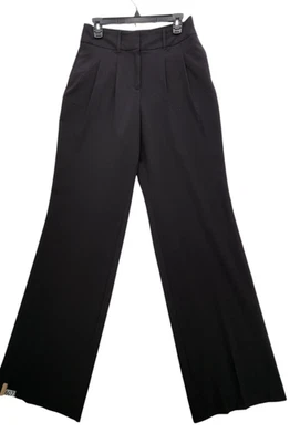 Bar III Womens Pants Pleated-Front Wide-Leg Black size 6   P607 - Image 1 of 4