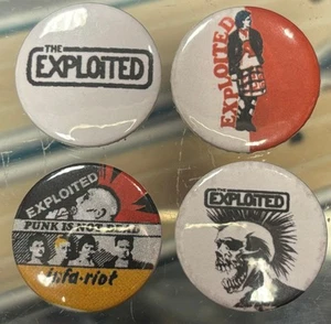 Juego de 4 Insignias Pin Retro Calidad Punk The Exploited- - Imagen 1 de 2