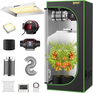 Grow Tent Kit Complete System 2x2 ft with VS1000 Led Grow Light, 4 Inch 190CF... - Picture 1 of 7