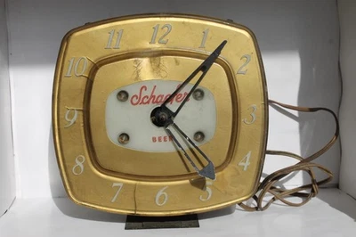 Reloj de pared eléctrico iluminado vintage años 50 cerveza Schaefer. Foto 1 de 4