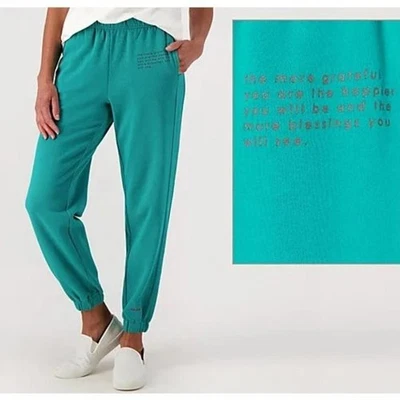 Peace Love World Regular Alina Joggers Green Cozy Size XS - Image 1 of 4