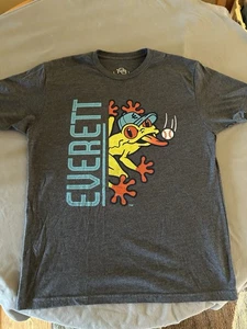 Camiseta Everett Aquasox UMILB Unisex Talla: Grande ~ Azul Gris con Logotipo de RANAS - Imagen 1 de 6