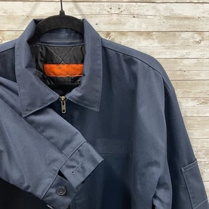 Red Kap Mens L-LN Jacket Navy Blue Full Zip Quilted Lining Slash Pockets Long - Picture 1 of 11