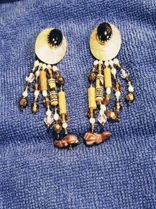 Southwester Ohrhänger 925 Silber gemischt Perlen Künstler signiert JB oder JG - Bild 1 von 7