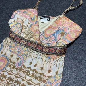 Vintage Wet Seal Top Women’s Small Babydoll Paisley Boho Fairy Grunge Y2K - Picture 1 of 7
