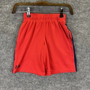Under Armour Shorts Boy’s Red Side Pockets Athletic Gym Sports No Size Tag - Picture 1 of 11