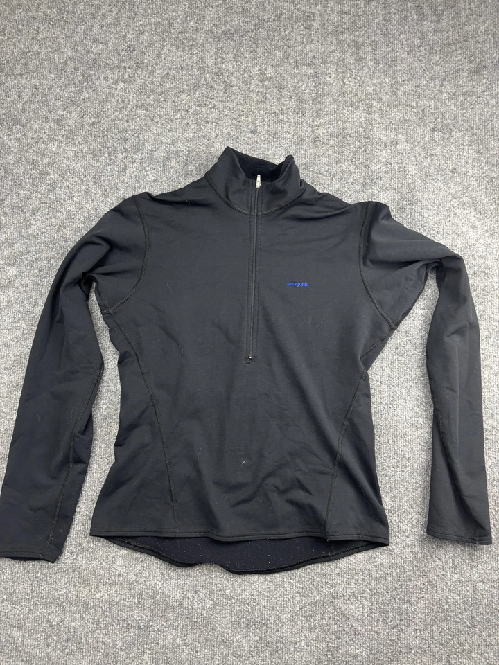 Pulôver feminino Patagonia médio preto meio zíper elástico ao ar livre atlético EUA - Imagem 1 de 4