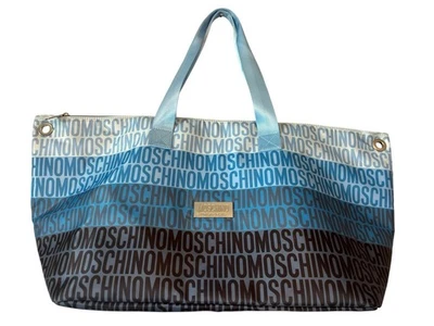 NWOT Moschino Fragrances Blue Weekend Travel Gym Bag In Ombre Blue Signature - Image 1 of 4