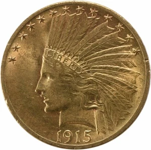 1915 $10 Gold Indian AU Slider Uncertified #922 - Picture 1 of 2
