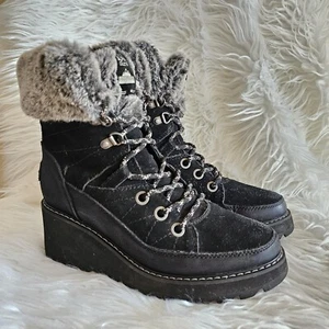 Roxy Alpine Collection Kenzie Waterproof Winter Wedge Black Boots sz 8 - Picture 1 of 9