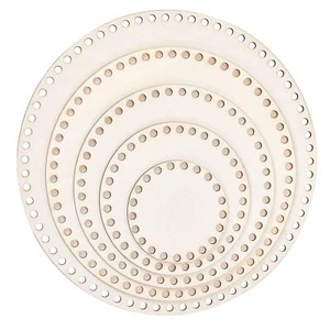 5 PCS Wooden Crochet Bag Bottom Circle Wooden Basket Bottom Wooden Base Shape... - Picture 1 of 8