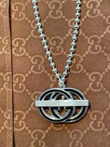 Vintage Gucci silver necklace boule chain with T bar fastening - Picture 1 of 10