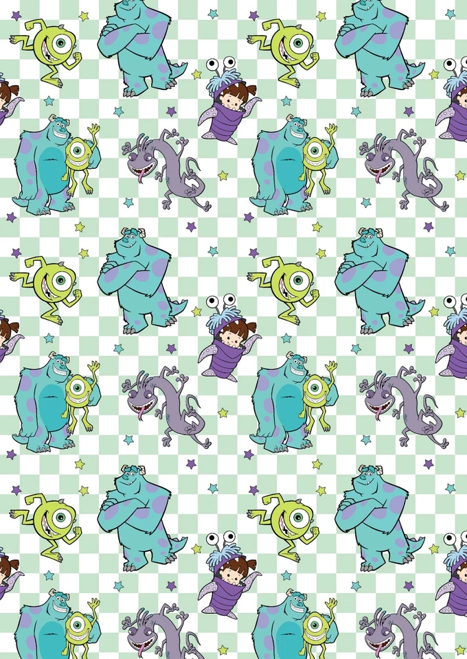 MONSTERS INC Birthday Gift Wrap - Monsters Inc Wrapping Paper - Disney Gift Wrap
