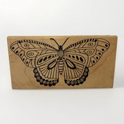 Пурпурный резиновый штамп бабочка природа дерево Канада 4 дюйма x 2 дюйма - Изображение 1 из 4