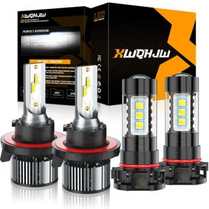 2-Sides 9008 5202 LED Combo Headlight 6000K White High Low Beam+Fog Light Bulbs - Picture 1 of 23